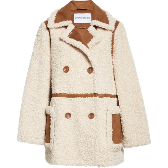 Stand Studio Off-White Faux Shearling Coat - Picture 2 of 13